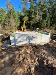 Precast concrete culvert supplied by U.P. Concrete Pipe Company