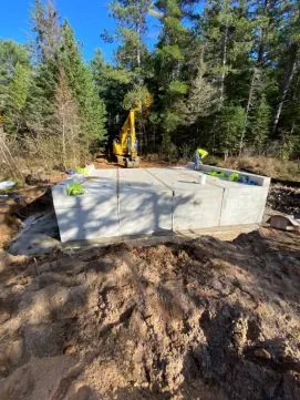 Precast concrete culvert supplied by U.P. Concrete Pipe Company